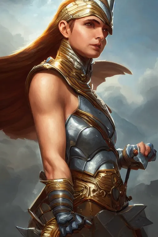 Image similar to amazon valkyrie athena, d & d, fantasy, portrait, highly detailed, headshot, digital painting, trending on artstation, concept art, sharp focus, illustration, art by artgerm and greg rutkowski and magali villeneuve