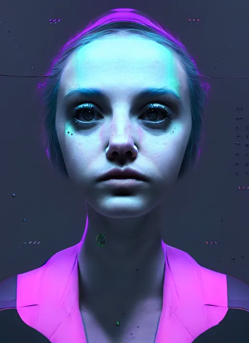 Image similar to a portrait of a pretty sewer punk young lady by beeple