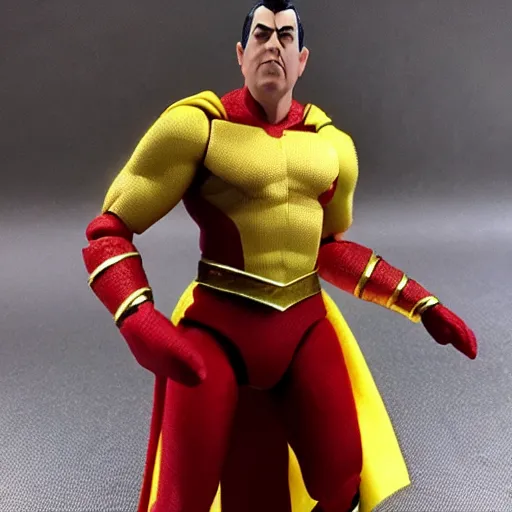 Prompt: hand painted action figure of shazam, realistic,