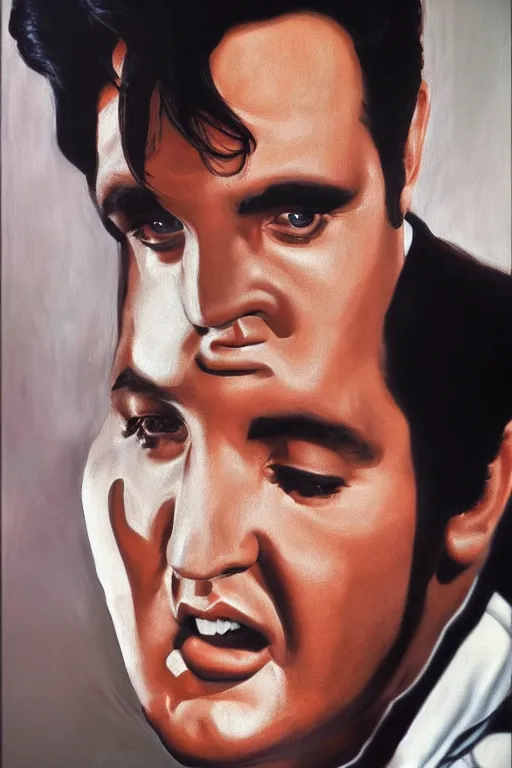 Prompt: elvis presley starring as jerry seinfeld on seinfeld, oil on canvas, intricate, portrait, 8 k highly professionally detailed, hdr, cgsociety