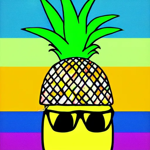 Image similar to rainbow pineapple. pop art.