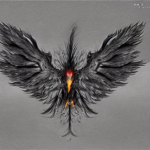 Prompt: a phoenix being reborn from ashes.