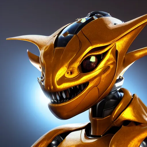 Prompt: a highly detailed close-up bust, of a beautiful cute anthropomorphic robot female dragon, with smooth and streamlined mechanical armor, standing and posing elegantly in front of the camera, well detailed head with two soft LED eyes, sharp teeth, two arms, artstation, DeviantArt, professional, octane render, sunset lighting