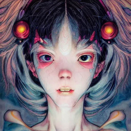 Image similar to prompt : portrait soft light painted by james jean and katsuhiro otomo, magical eyes, inspired by sailor moon anime, smooth face feature, intricate oil painting, high detail, sharp high detail, manga and anime