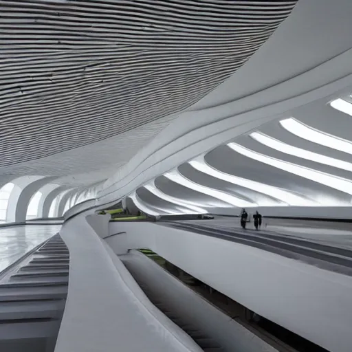 Image similar to a military base designed by zaha hadid