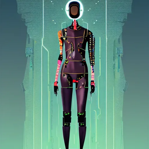 Image similar to a cyberpunk mannequin by victo ngai trending on artstation