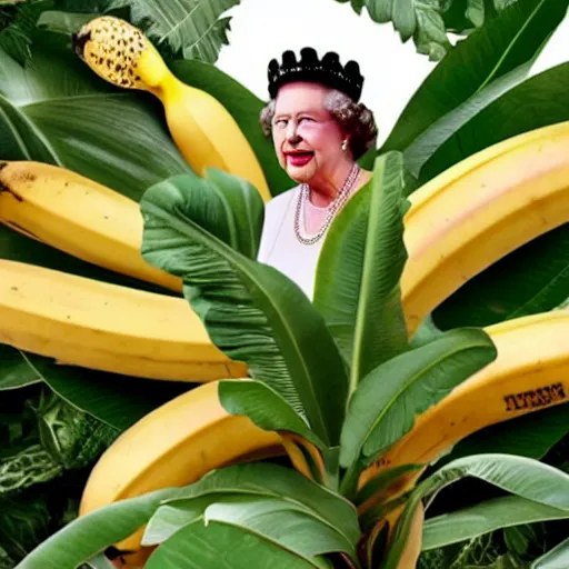 Image similar to queen banana elizabeth as a banana, she is a big ripe banana.