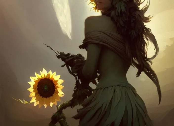 Prompt: photography of sunflower norman ackroyd, deep focus, d & d and mtg, fantasy, intricate, elegant, highly detailed, digital painting, artstation, concept art, matte, sharp focus, illustration, hearthstone, art by artgerm and greg rutkowski and alphonse mucha