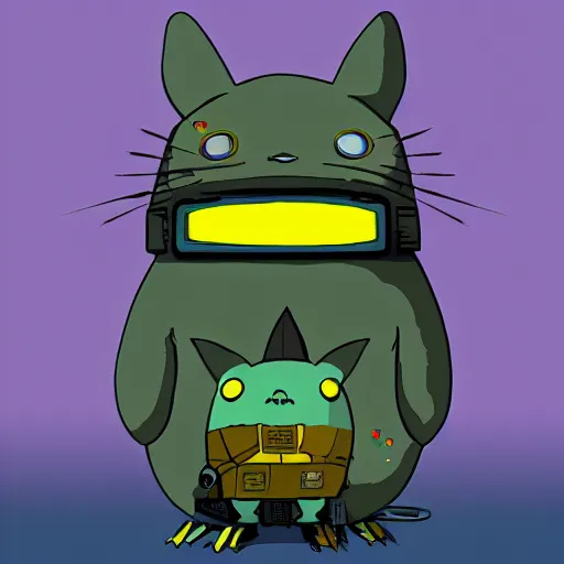 Image similar to cyberpunk Totoro