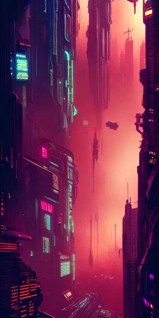 Prompt: epic cyberpunk cityscape : : blade runner, james guilleard, beeple, laurie greasley, dan mcpharlin : : ornate, dynamic, particulate, rich colors, intricate, elegant, highly detailed, centered, artstation, smooth, sharp focus, octane render, 3 d