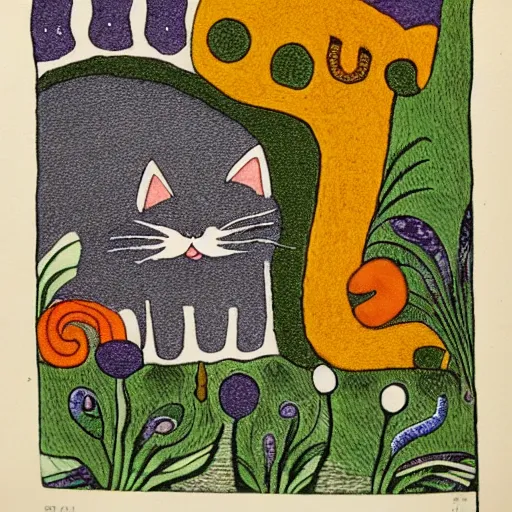 Image similar to a cat in the style of morris hirshfield