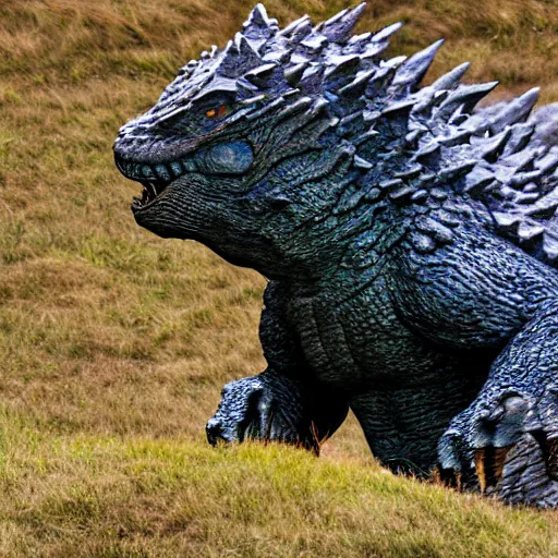 Prompt: Photorealistic photograph of godzilla by Suzi Eszterhas, photorealism, photorealistic, realism, real, highly detailed, ultra detailed, detailed, f/2.8L Canon EF IS lens, Canon EOS-1D Mark II, Wildlife Photographer of the Year, Pulitzer Prize for Photography, 8k