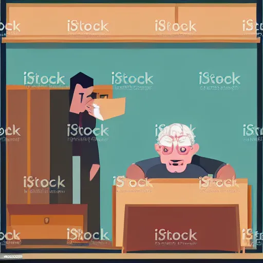 Image similar to a vector art illustration of an old man who is confused about the cost of living crisis