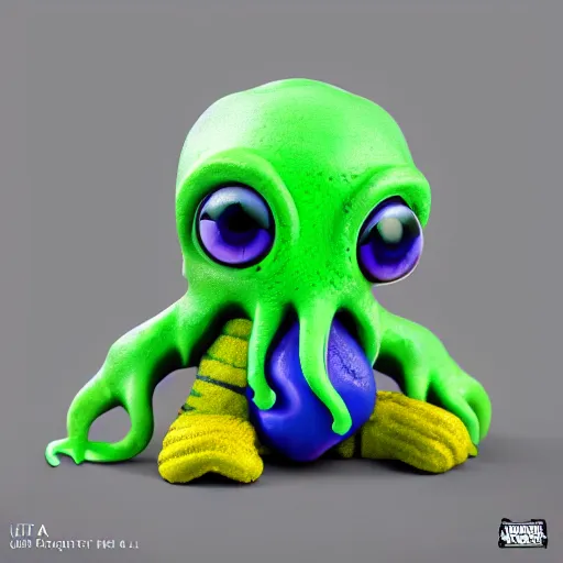 Prompt: ultra cute design for a Cthulhu art vinyl toy, Pixar, unreal engine, studio lighting, product shot 4k hd