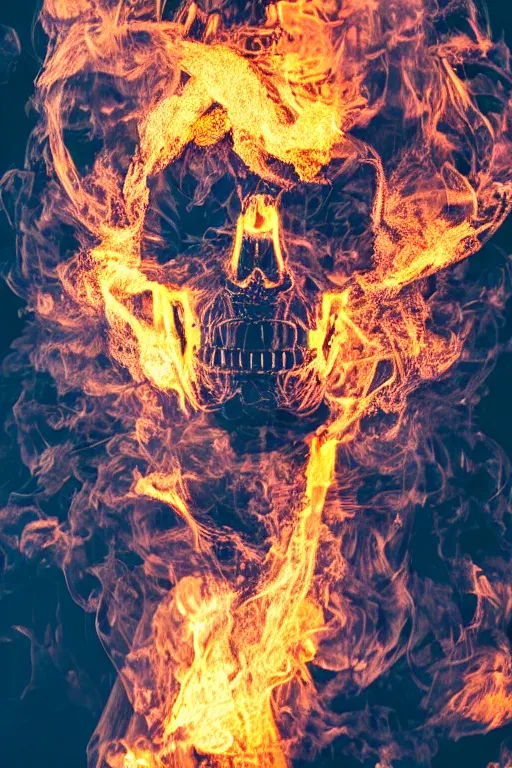 Prompt: detailed matte portrait of a t 8 0 0 endoskeleton shrouded in smoke and burning embers, intricate, elaborate, specular, chrome, reflection, chromatic aberration