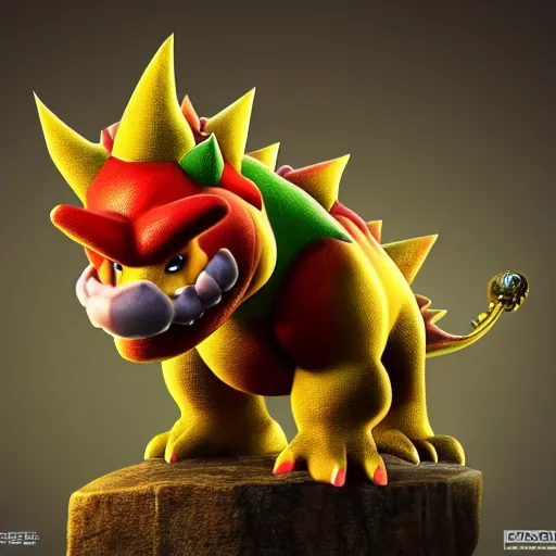 Prompt: photorealistic bowser, 4 k, full color, 3 5 mm,
