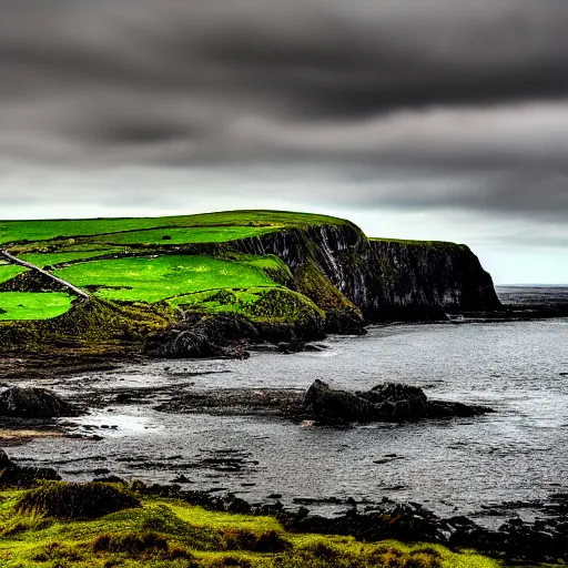 Prompt: landscape photo of ireland, hdr, 4 k, 3 5 mm