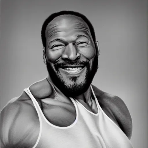 Image similar to marvin gaye with the physique of a body builder, hyper realistic and ultra detailed face, cinematic, dynamic lighting, photorealistic, refined, intricate, digital art, digital painting, masterpiece, 8k