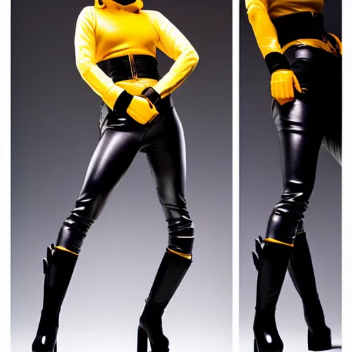 Image similar to Gogo from Kill Bill wears boots, full body shot, hd quality, sharp focus, by artgerm, photo taken by a nikon