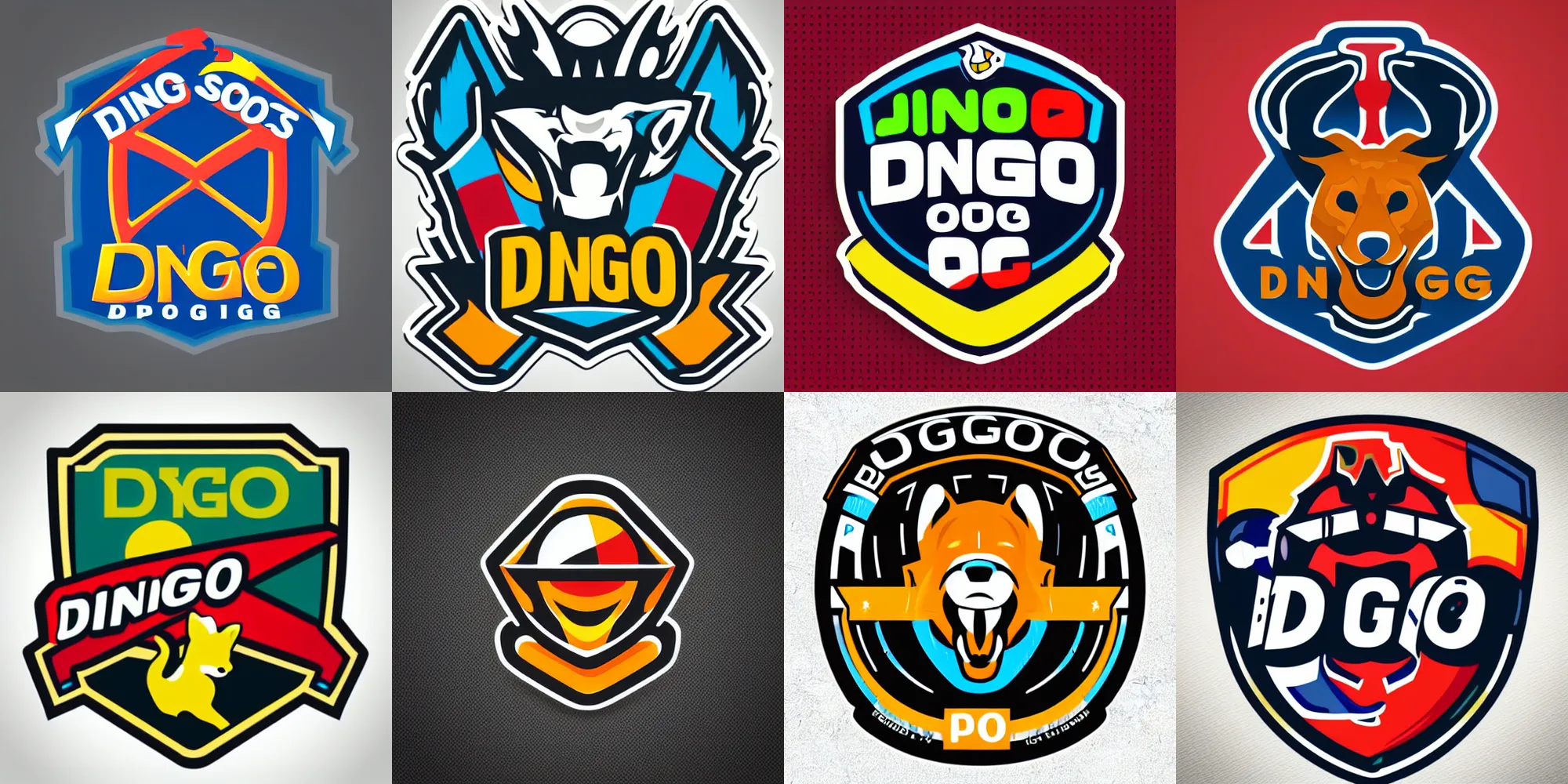 Prompt: “ dingo sports team logo, sticker, highly detailed, colorful, illustration, smooth and clean vector curves, no jagged lines, vector art, logo has”