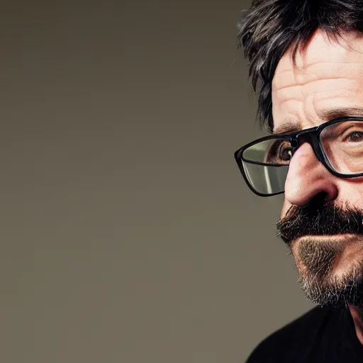 Prompt: award winning portrait of marc maron, photo by mark mann, hyper detailed