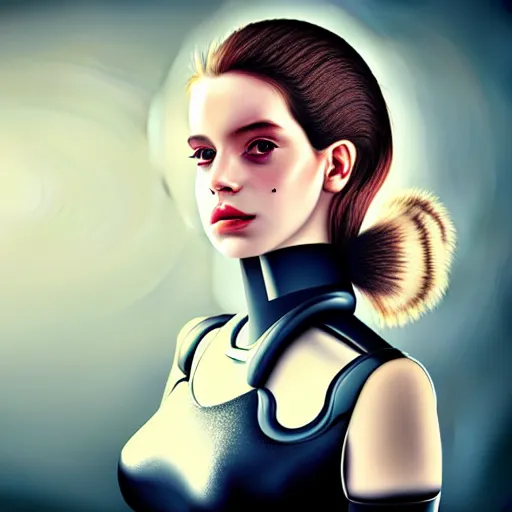 Prompt: young lady cyborg like lana del ray, bioorganic concept, beautiful face, full body,