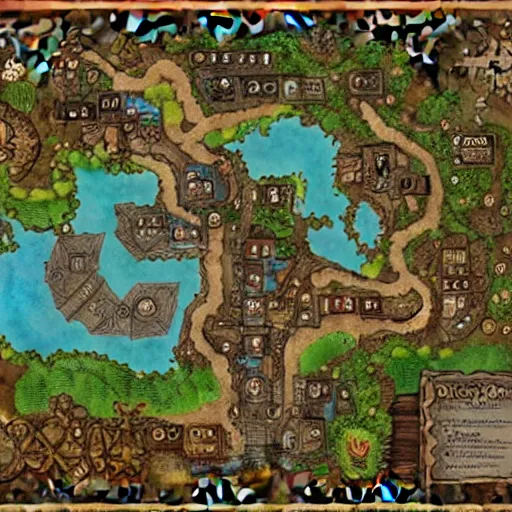 Prompt: dnd village map layout