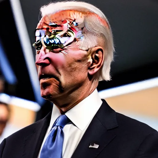 Prompt: dark Joe Biden cosplaying as sith Lord