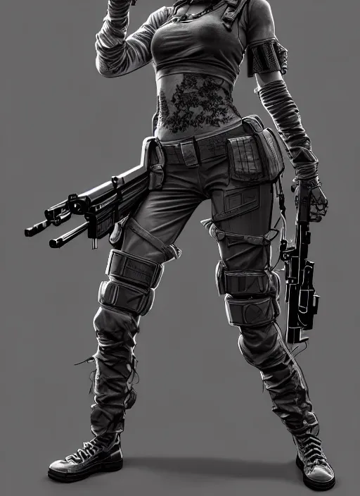 Image similar to the portrait of lawful neutral russian female cyberpunk marine sniper as absurdly beautiful, gorgeous, elegant, young gravure idol, an ultrafine hyperdetailed illustration by kim jung gi, irakli nadar, intricate linework, bright colors, octopath traveler, final fantasy, unreal engine 5 highly rendered, global illumination, radiant light, detailed and intricate environment