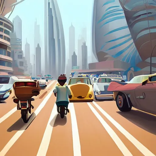 Image similar to gta : dubai, by goro fujita