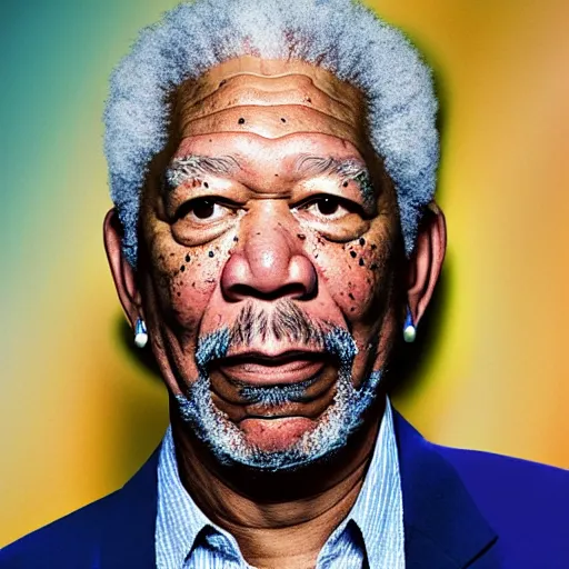 Image similar to Morgan Freeman as god in heaven