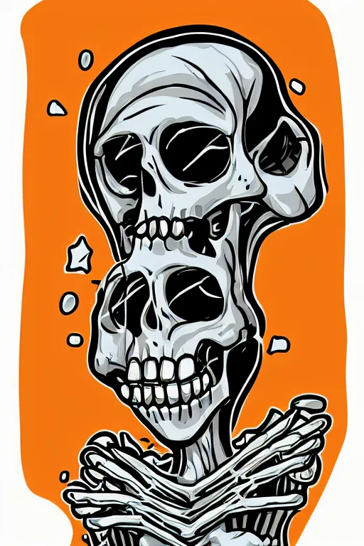 Image similar to Drug addict skeleton, sticker, andromorphic, colorful, illustration, highly detailed, simple, smooth and clean vector curves, no jagged lines, vector art, smooth