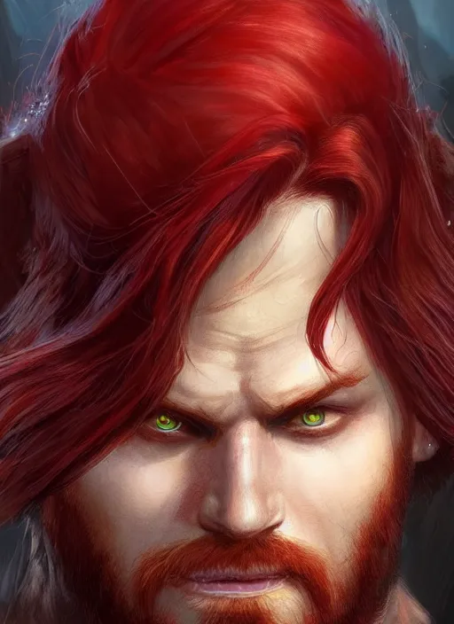 Prompt: red hair male, ultra detailed fantasy, dndbeyond, bright, colourful, realistic, dnd character portrait, full body, pathfinder, pinterest, art by ralph horsley, dnd, rpg, lotr game design fanart by concept art, behance hd, artstation, deviantart, hdr render in unreal engine 5