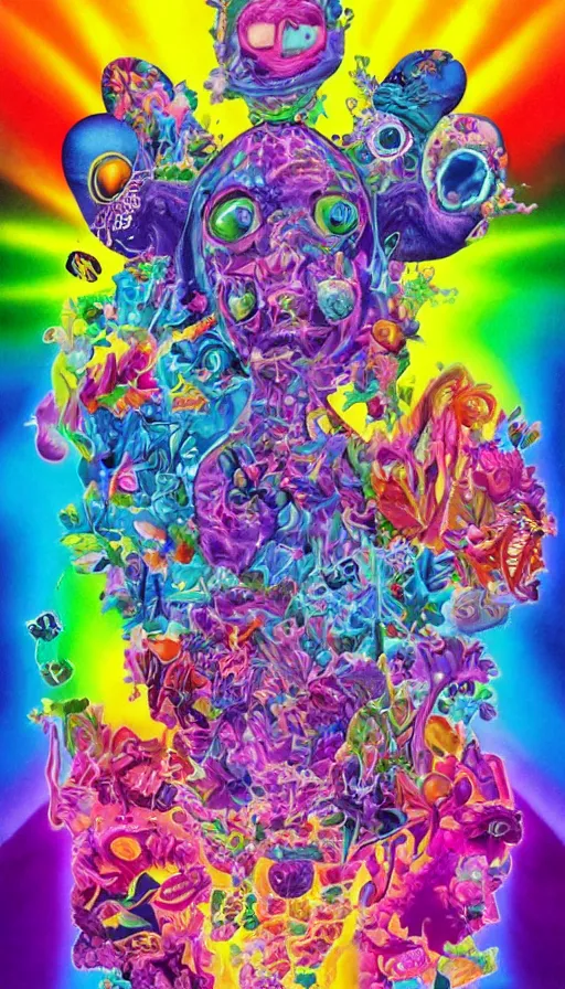 Image similar to The end of an organism, by Lisa Frank,