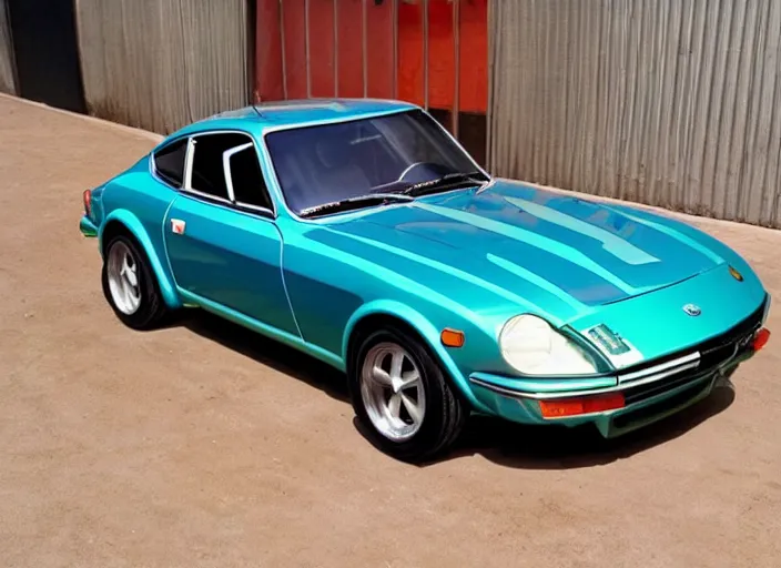 Prompt: a datsun 2 4 0 z in the art style of agam, yaacov