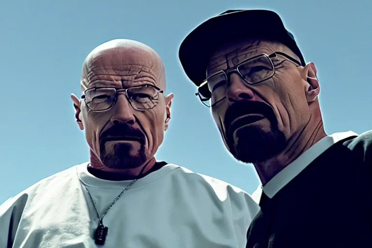 Image similar to film still of walter white as a rapper in straight outta compton movie 2 0 1 5, cinematic, movie frame, rule of thirds, 8 k