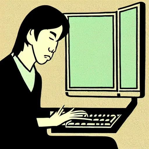 Prompt: portrait of a programmer by makoto yukimura