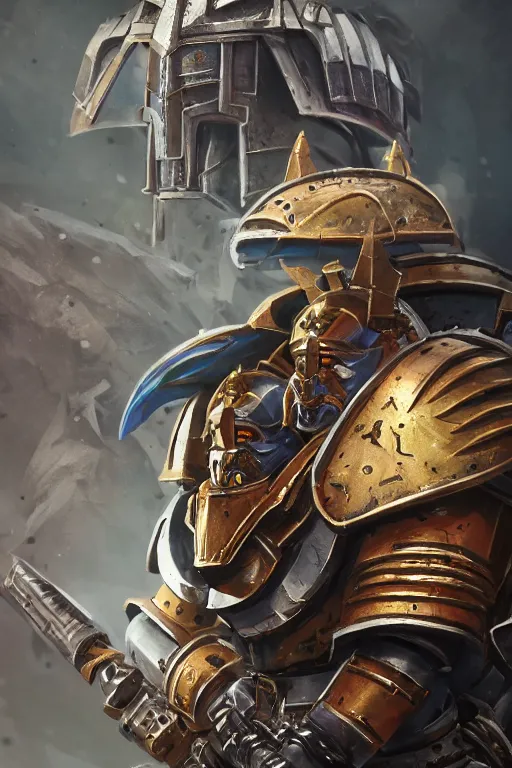 Image similar to armor portrait heros warhammer 4 0 k horus heresy fanart - the primarchs emperor by johannes helgeson animated with vfx concept artist & illustrator global illumination ray tracing hdr fanart arstation zbrush central hardmesh 8 k octane renderer comics stylized