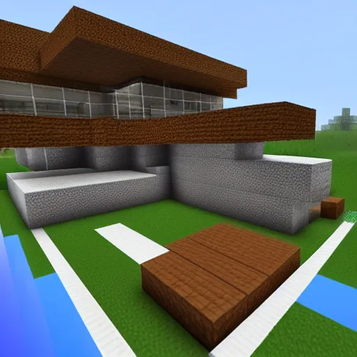 Prompt: modern clean Minecraft house