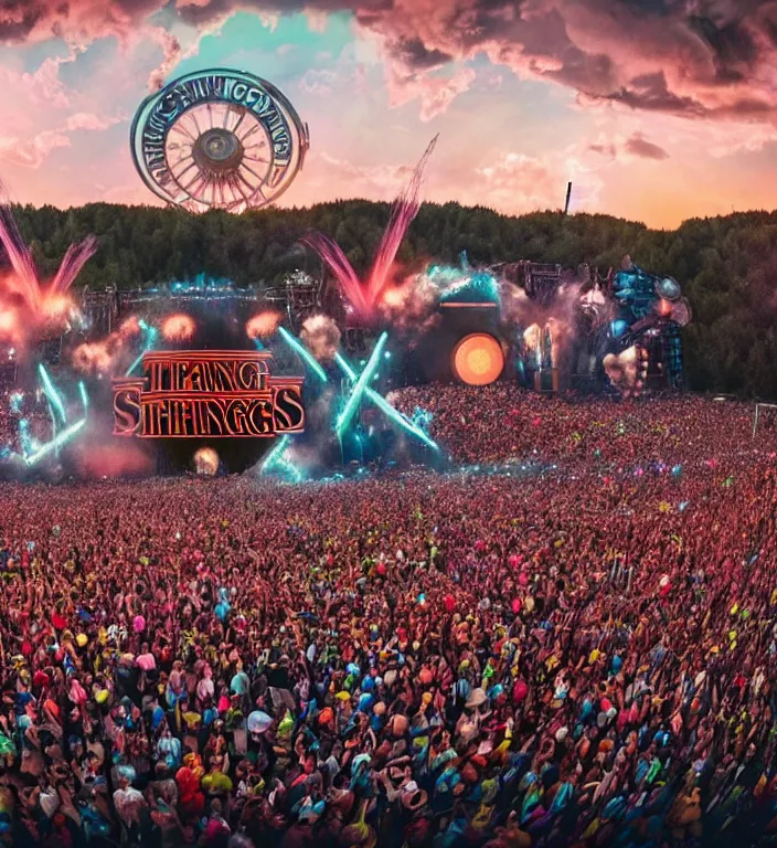 Tomorrowland mainstage 2024, stranger things theme Stable Diffusion