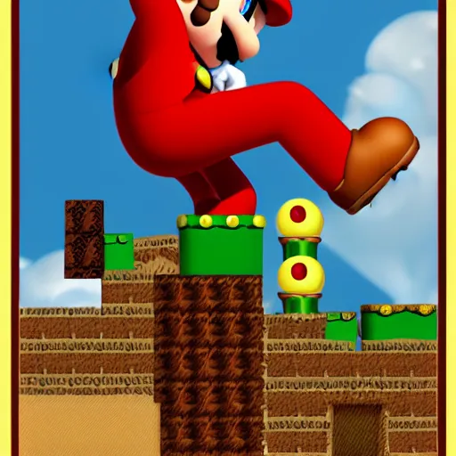 Prompt: super mario by h. r. geiger