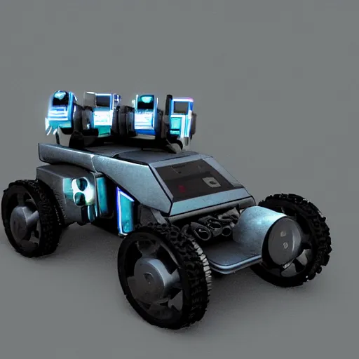 Image similar to small cyberpunk robot rover