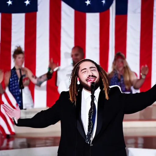 Image similar to Post Malone is elected president of the United States, photograph via The White House photographer