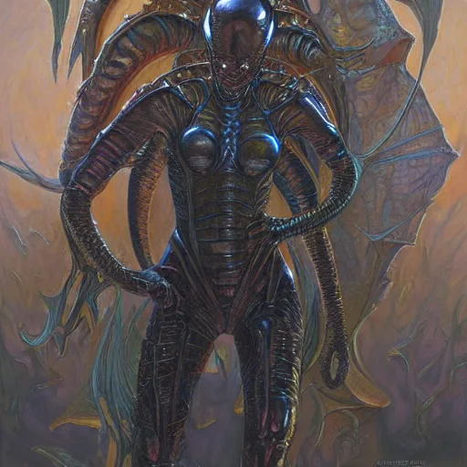 Image similar to alien queen, by donato giancola.