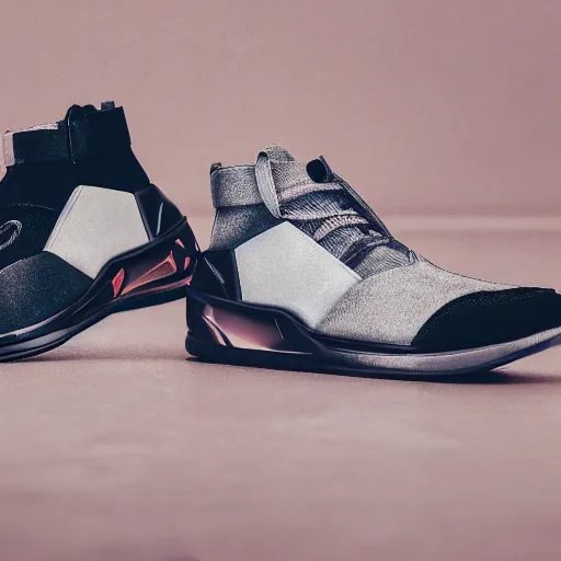Prompt: product photography of cyberpunk hypebeast sneakers