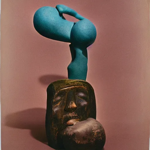 Image similar to A three color offset photography of single surrealist object on display, anthropology of wonder, surrealism, exotic artifacts, colonial expedition, exhibition, 60s style