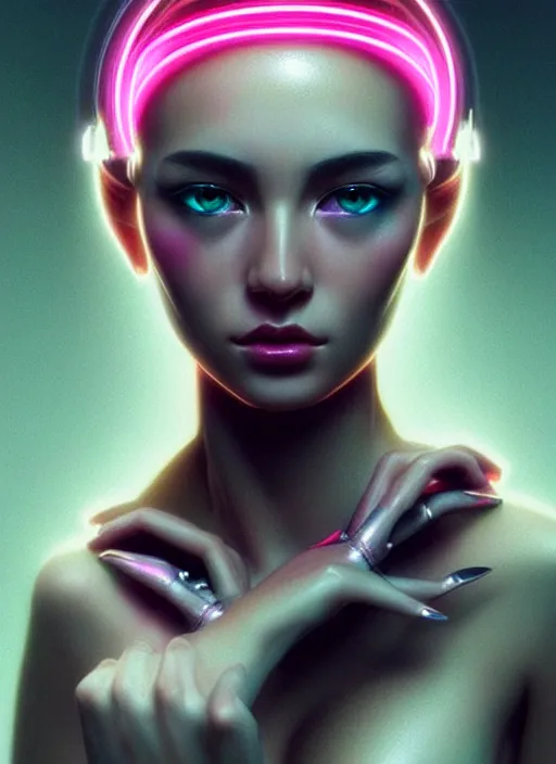 Image similar to a highly detailed long shot photo of sensual female face portrait, futurism, rococo cyber neon lighting, detailed futuristic fibonacci jewelry, profile posing, hyper photorealistic, crispy quality, digital photography, trending in pinterest, cinematic, 4 k ultra hd, art by pascal blanche, art by greg rutkowski, art by artgerm,