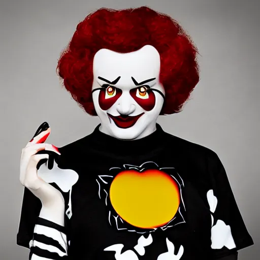 Prompt: goth ronald mcdonald