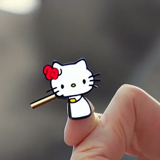 Image similar to hello kitty smoking a cigarette