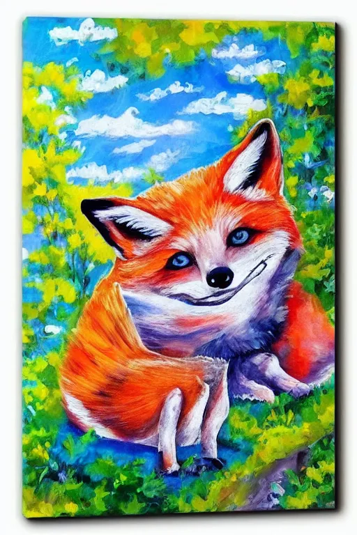 Image similar to 🦊☁️🎨🖌️